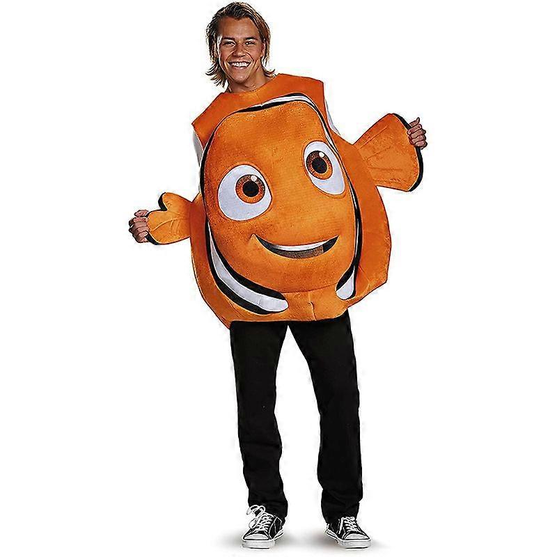 Orange# New Styel Adults Composite Sponge Jumpsuit Animal Cospaly Clownfish Nemo Halloween Costume for Man