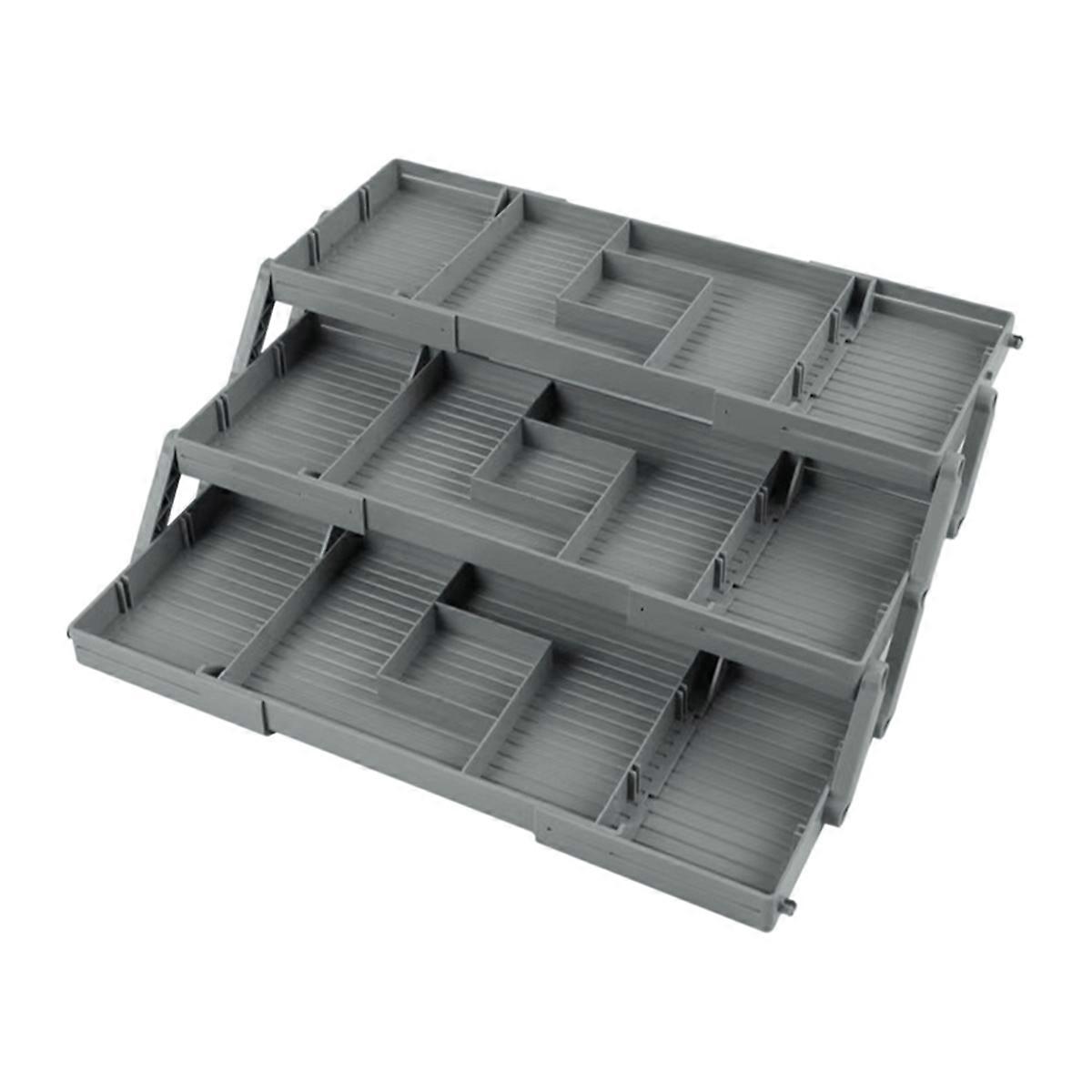 3-Layer Foldable Desktop Storage Box Dresser Organizer Cosmetics Drawer Organizer