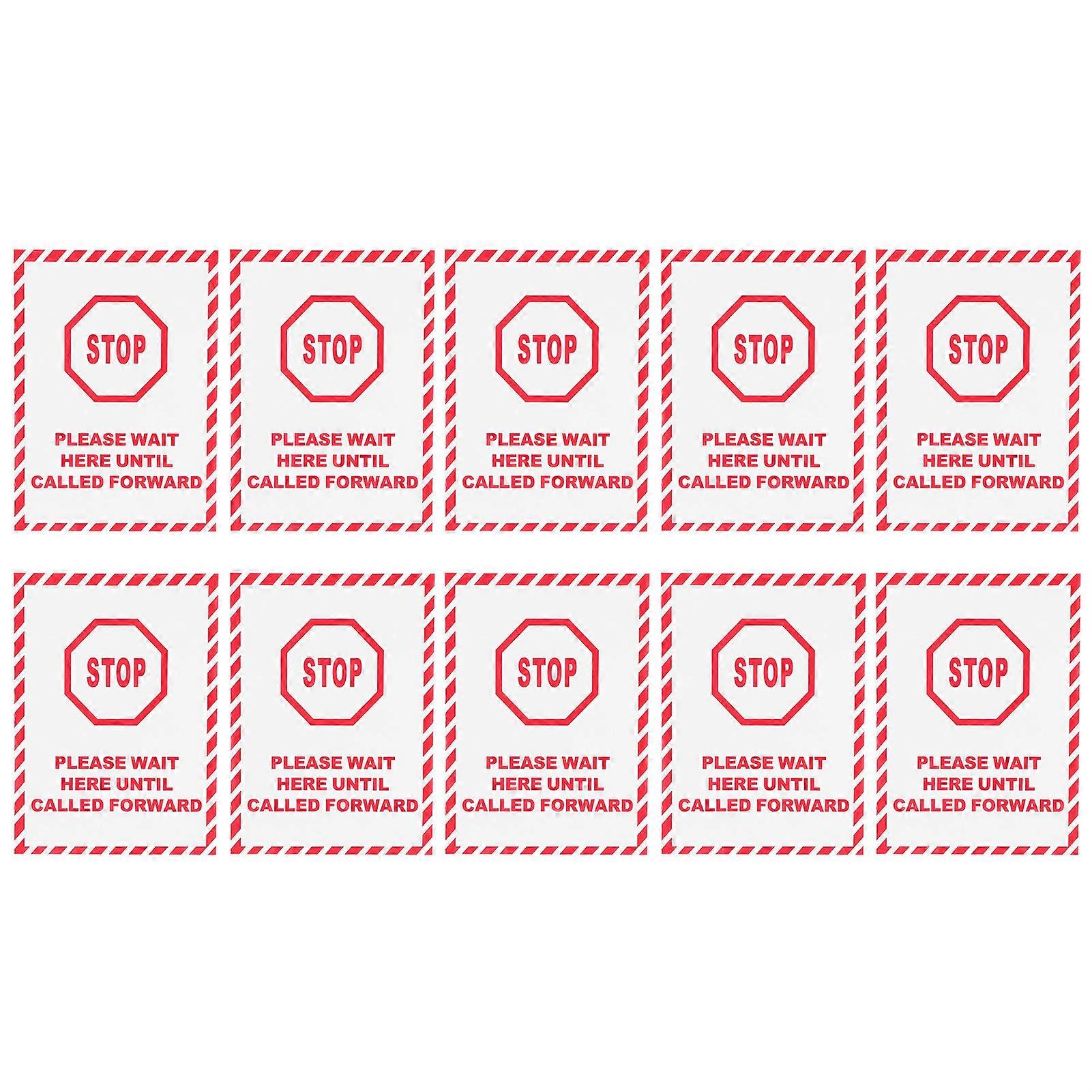 2 Set Floor Sticker Warning Decals for Shopping Malls, Subways, Schools, and Public Areas - Non-Slip Design, Durable Vinyl