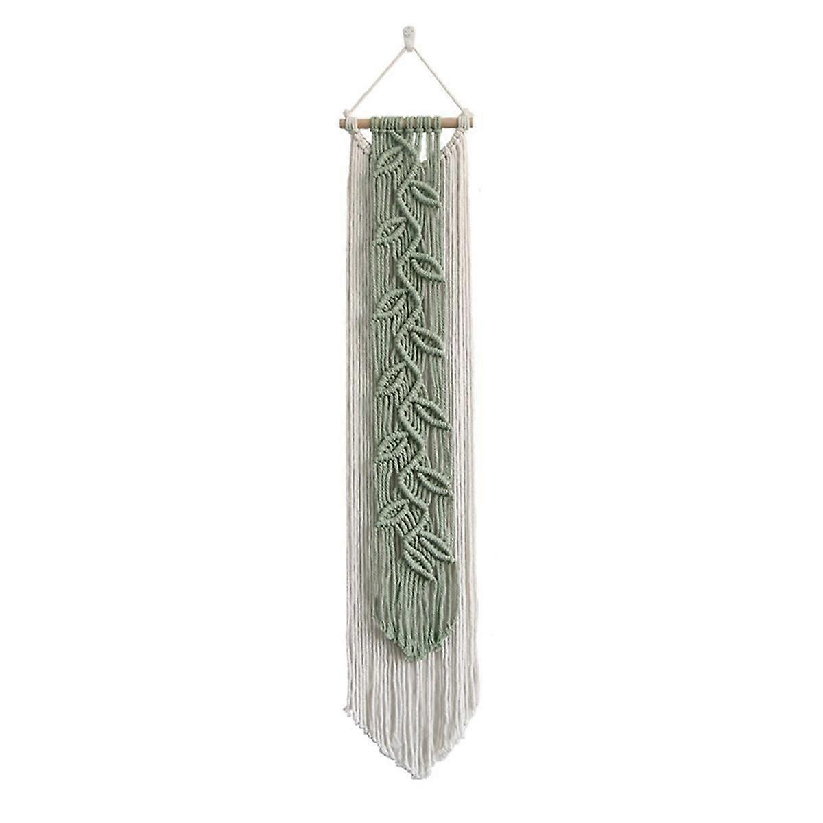 Nordic Leaf Woven Macrame Tapestry Hanging Boho Garden Tassel Wall Hanging Living Room Bedroom Home