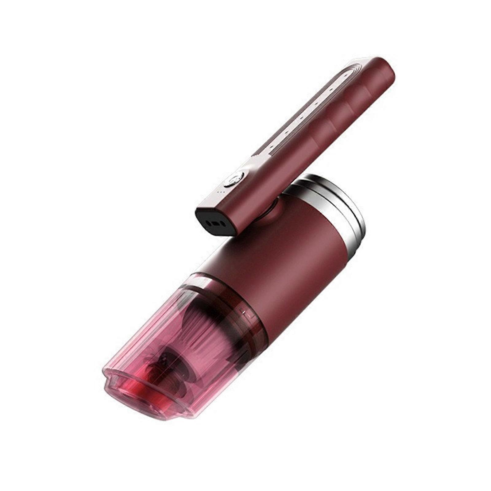 مكنسة كهربائية للسيارة 120 واط 14000Pa مكنسة كهربائية منزلية مع ضوء LED منخفض الضوضاء مزيل شعر الأليفة قابل لإعادة الشحن محمول أحمر