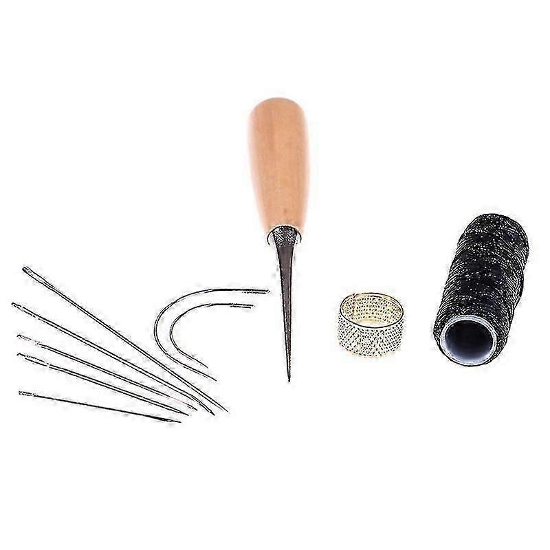 10pcs Leather Sewing Needles Stitching Needles Kit Thread Thimbles Shoes Tool