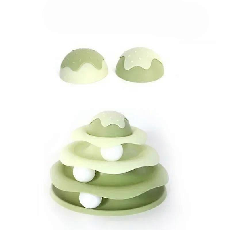 Pet Toy Ball Spinning Cat Toy Rotating Slide Dog and Cat Pet Supplies Interactive Cat Toy with Ball Spinning and Rotating Slide