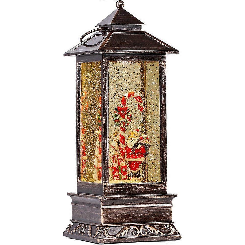 Retro Christmas Lantern With Timer Function And Musical Lighted Snow Globe For Christmas Home, Living Room