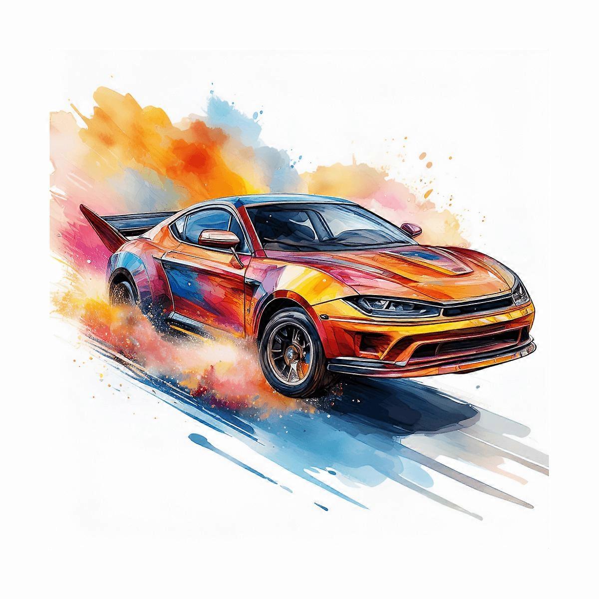 Iron-on patch Watercolor Car