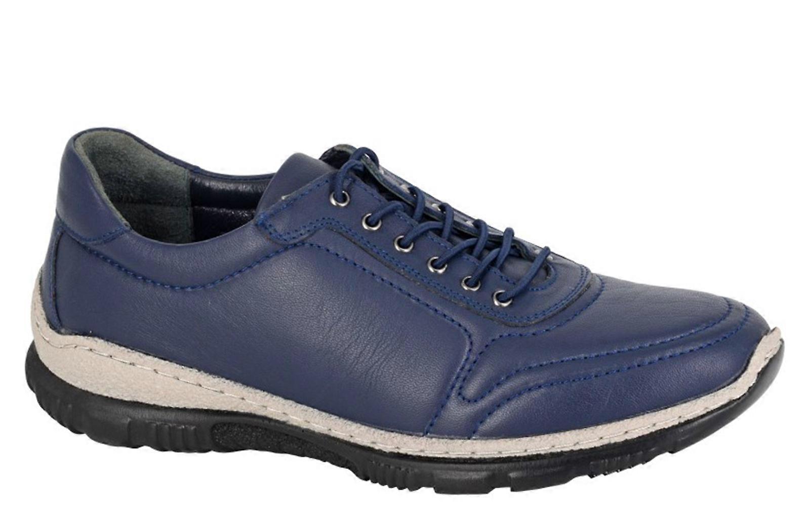 Mod Comfys Dreamer Flexi Leather Shoes Navy