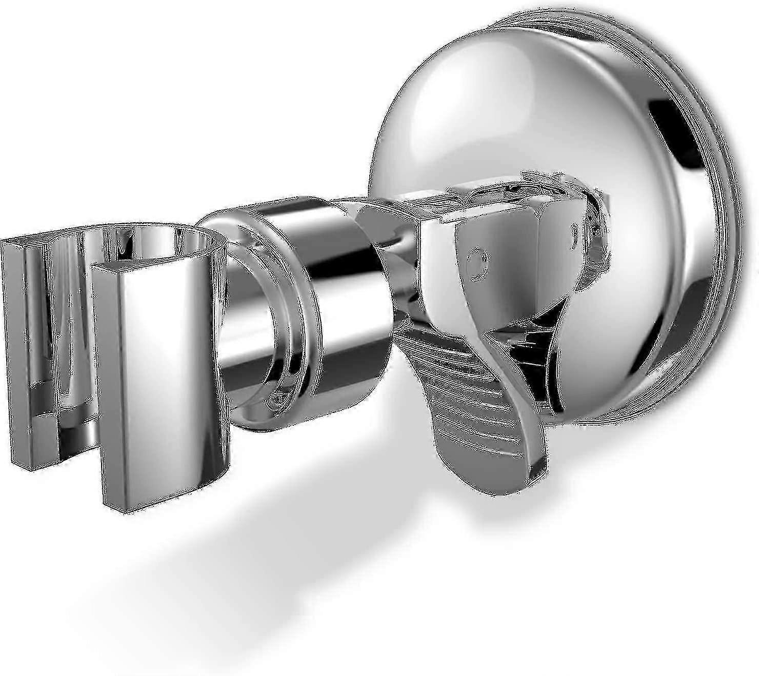 Silver Adjustable Hand Shower Holder with Suction Cup No Drilling Needed (1 Piece)