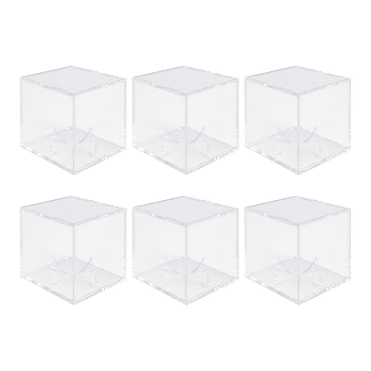 6Pcs Baseball Acrylic Display Box,Clear Autograph Ball Showcase