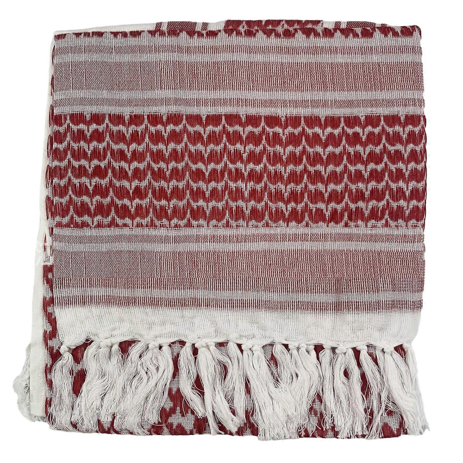 Exquisite Jacquard Arab Shawl Comfortable Headscarf Multi functional Use for Various Occasions  Red