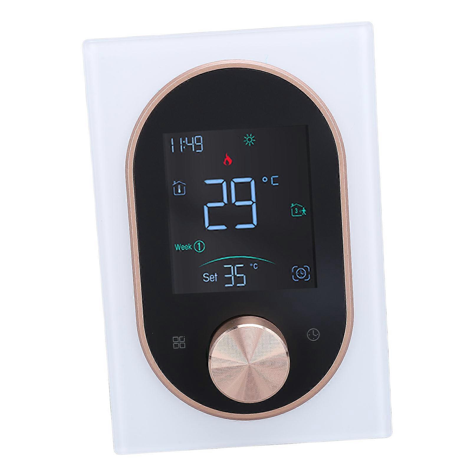 Smart Color Thermostat 95-240V Touchscreen Knob Control White