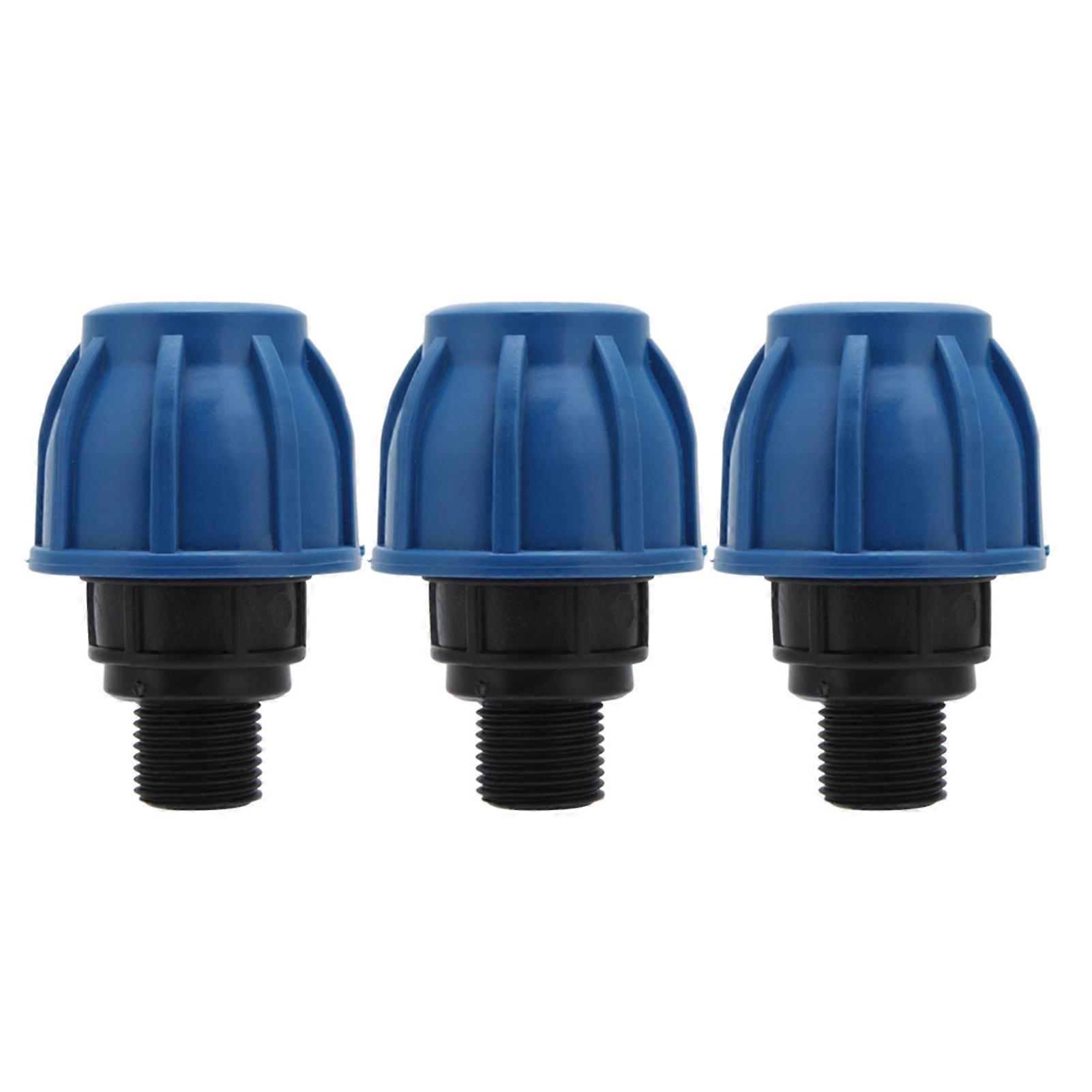 3Pcs PE Plastic Water Hose Pipe Connector Quick Connect Adapter Fitting