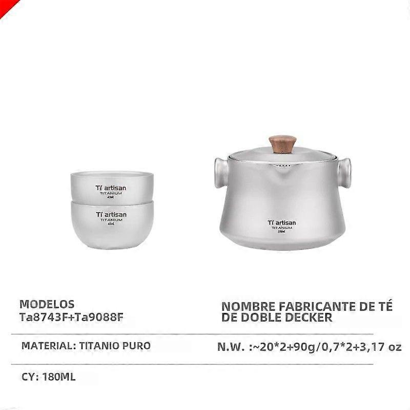Tiartisan Titanium Kettle 180ml Double Layer for Outdoor Camping Portable and Durable Tent Camping Supplies