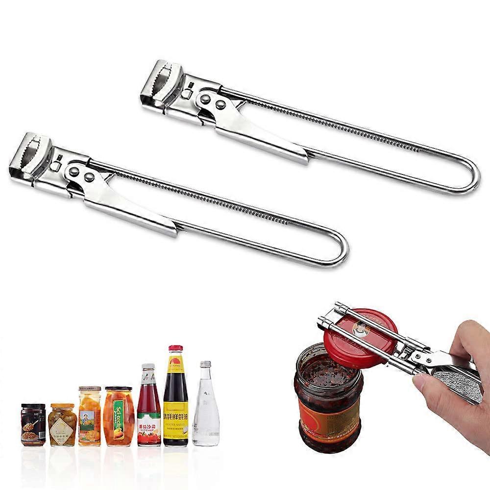 2 PCS Adjustable Multifunctional Stainless Steel Jar Openers Kitchen Tool Cover Remover