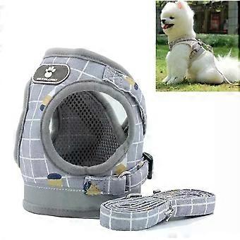 Reflective Pet Vest with Breathable Traction Rope Leash-S