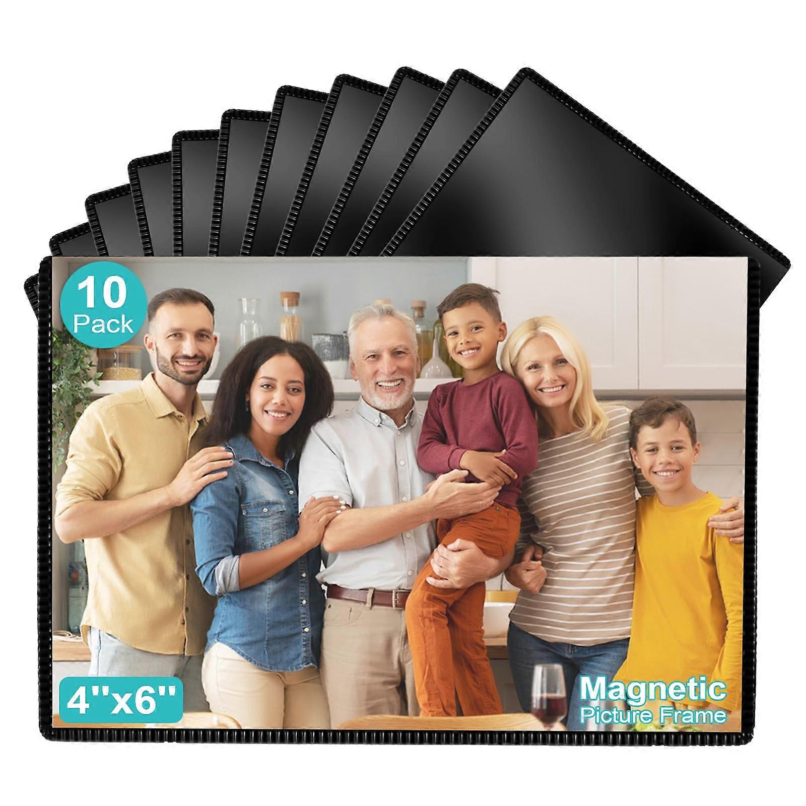 10 Pack Black Magnetic Picture for Frame Refrigerator Locker 4'x6'