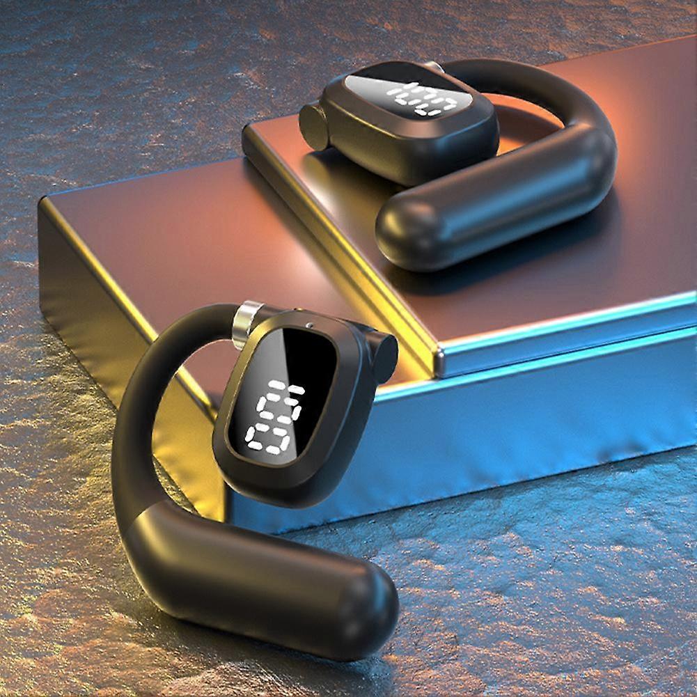 Single Open-Ear Wireless Earphones LED Digital Display Bluetooth Headset