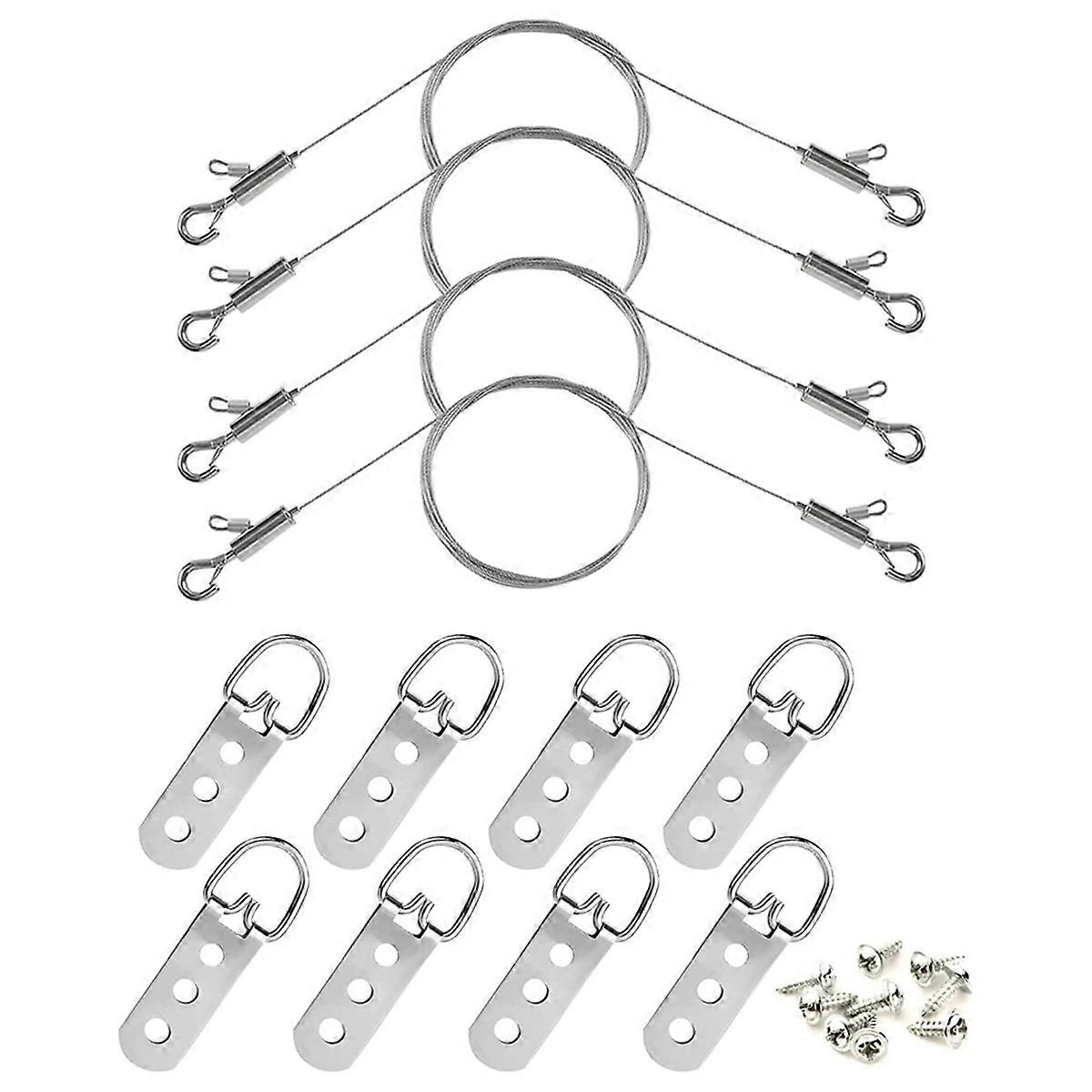 Adjustable Picture Hanging Wire with D Rings & Clips