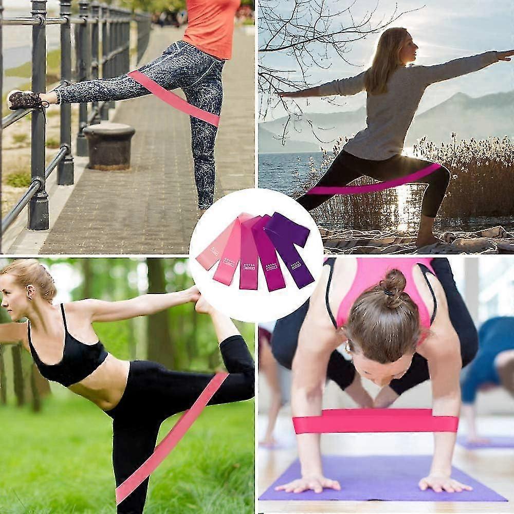Fitness Resistance Bands Set - Exercise Bands For Legs And Butt - 5 Different Levels