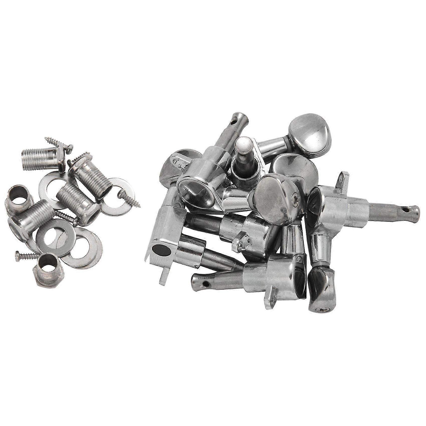 Fleur Tuning Pegs / Stråkar för Stratocaster / Tele / Akustisk gitarr 6l Silver