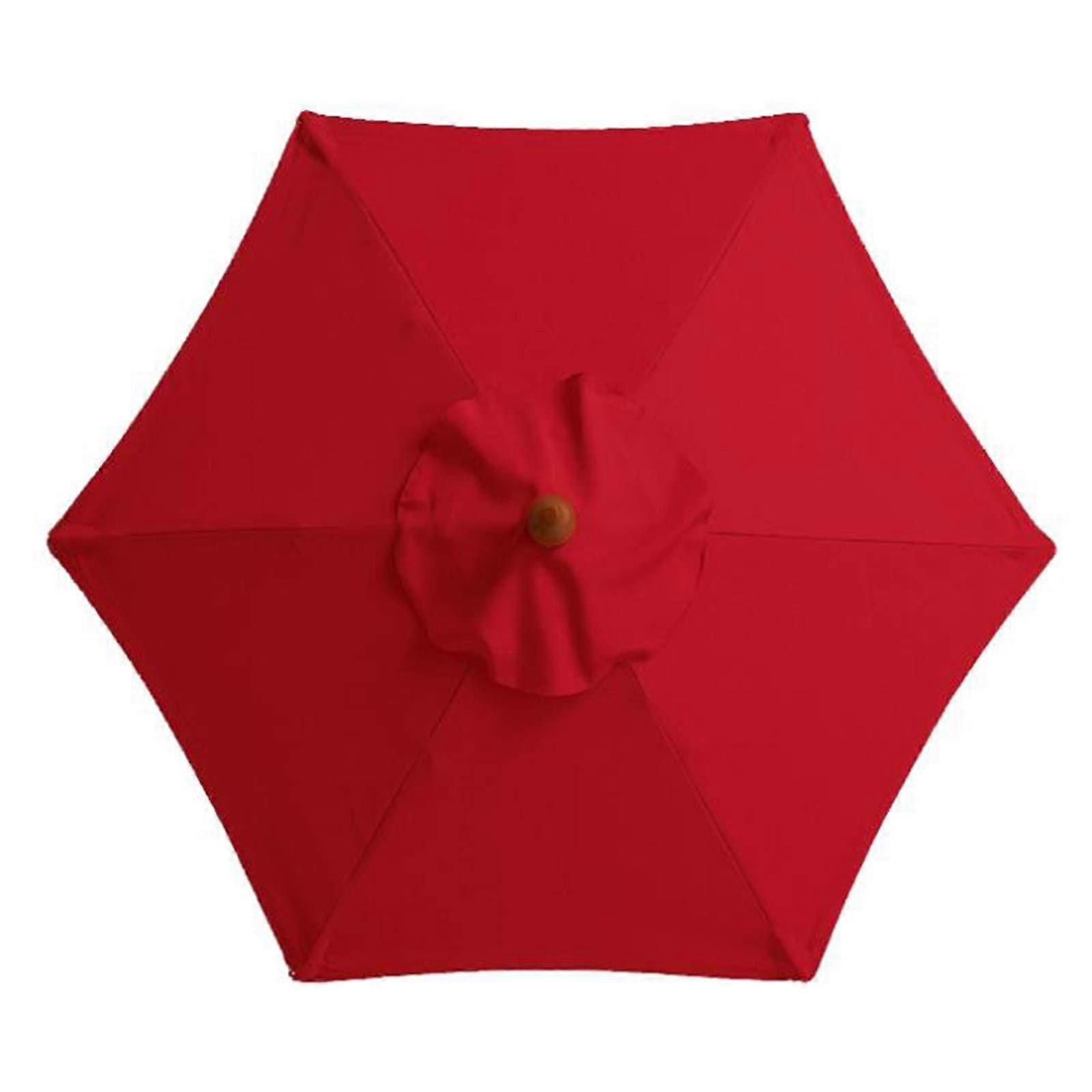 Replacement Parasol 3M 6 Ribs Polyester Fabric Parasol Cover for Market Table Umbrella White