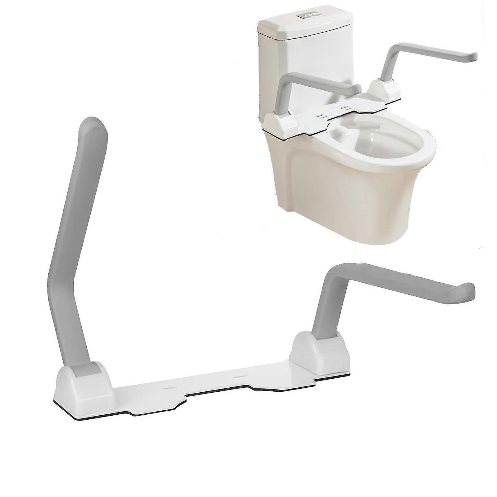 Toilet Safety Frame, Toilet Handicap Rails with arms, Toilet Assist Rail with Foldable Handles