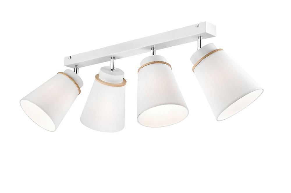 Agustino Spotlight Bar, Fabric Shade, White , 4x E27