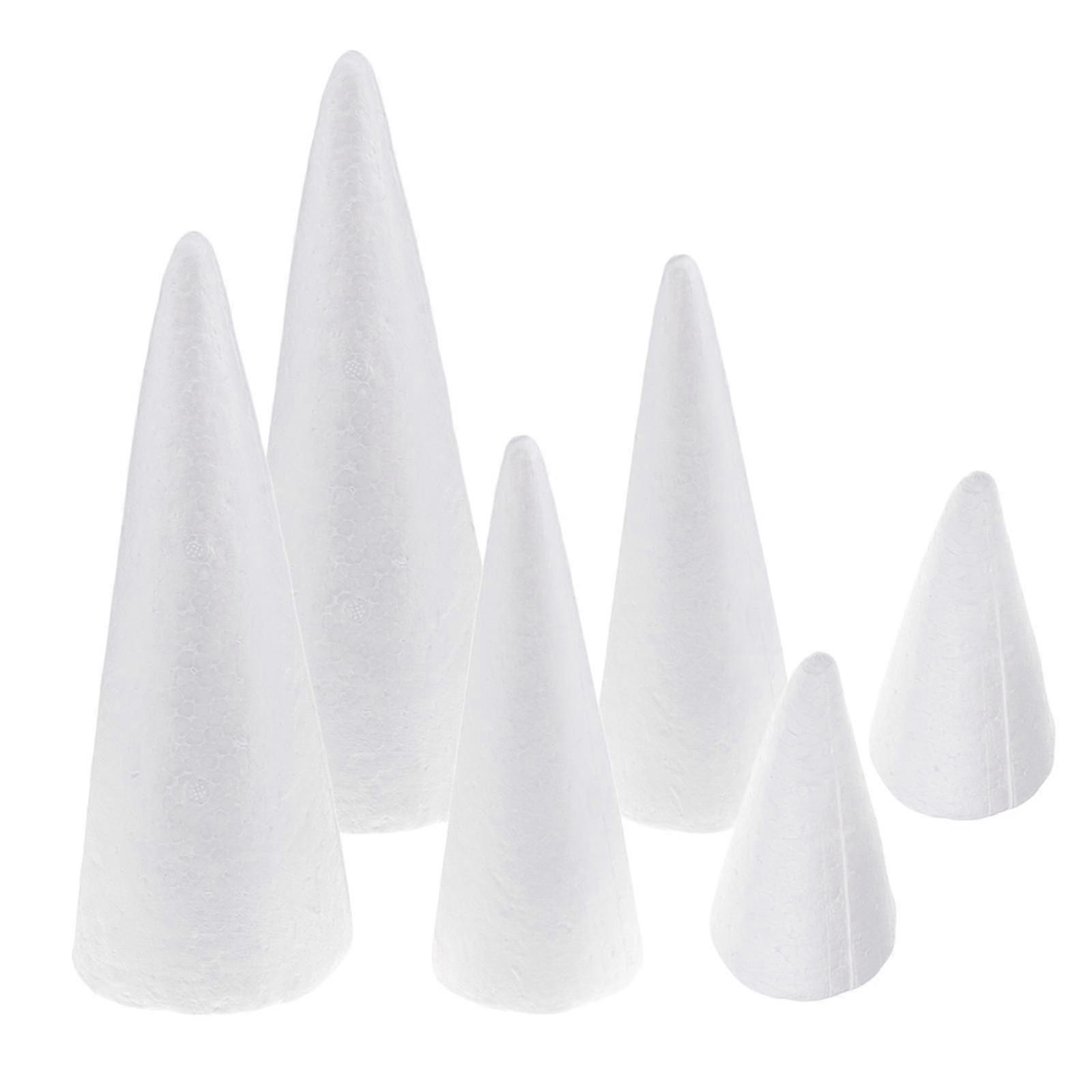6Pcs Foam Cones Polystyrene for Crafts DIY Art Project Painting