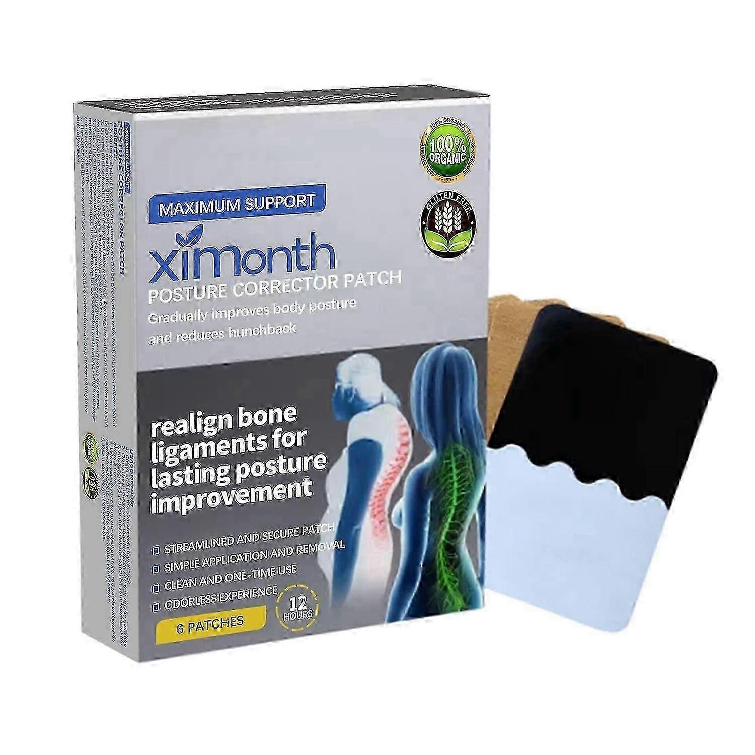 Ximonth Postural Correction Patch, Shoulder Lumbar Spine Back Posture Correction Back Anti-Hunchback