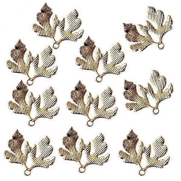 2-4pack 10pcs Vintage Gold Alloy Leaf Leaves Pendant Charms DIY Jewelry Findings
