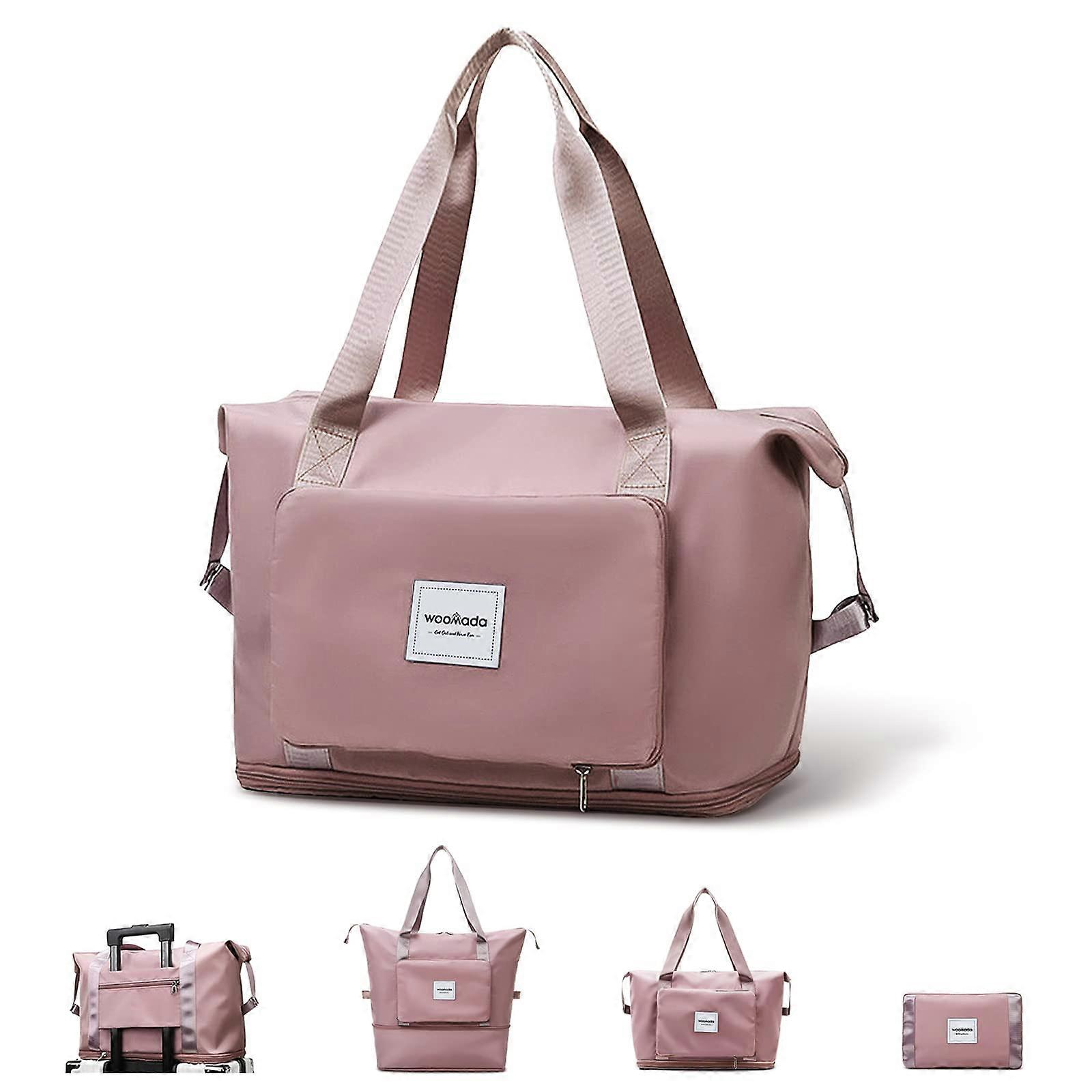 Foldable Travel Duffel Bag for Weekend Trips, Expandable Carry-On Bag with Durable Fabric and Multiple Pockets