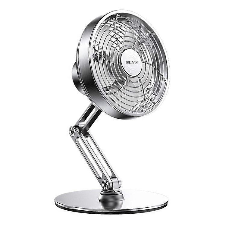 REMAX RS-ZF10 Metal Rotating Fan Rechargeable Portable Desk Fan 360-Degree Adjustable Fan For Home