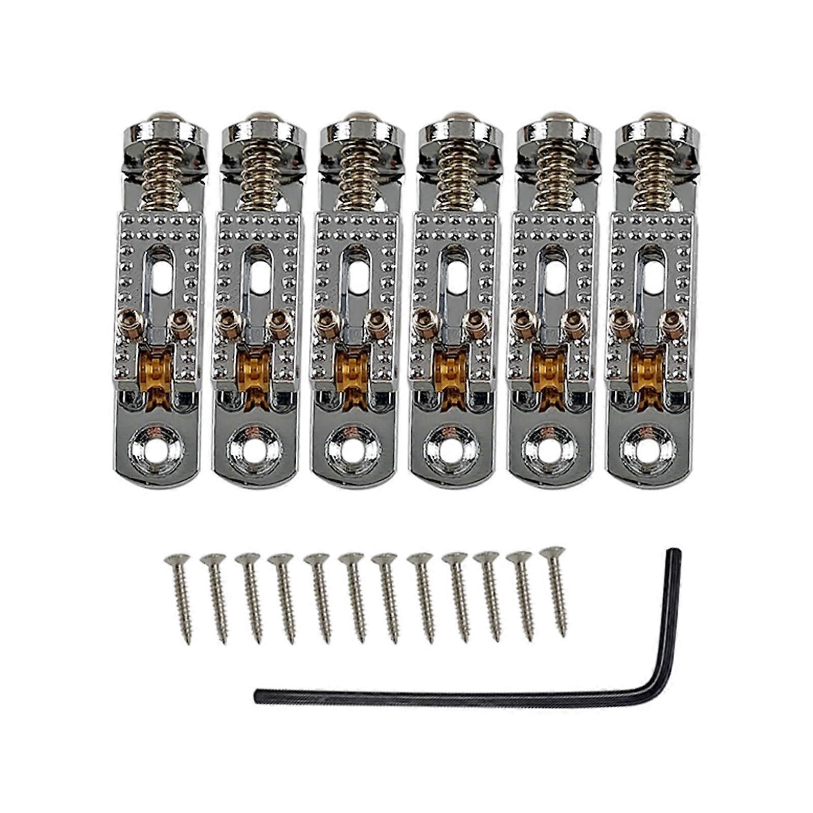 Single Bridge Saddles Tailpiece With Screws For 6-String Guitar Bridge Set Replacement Parts