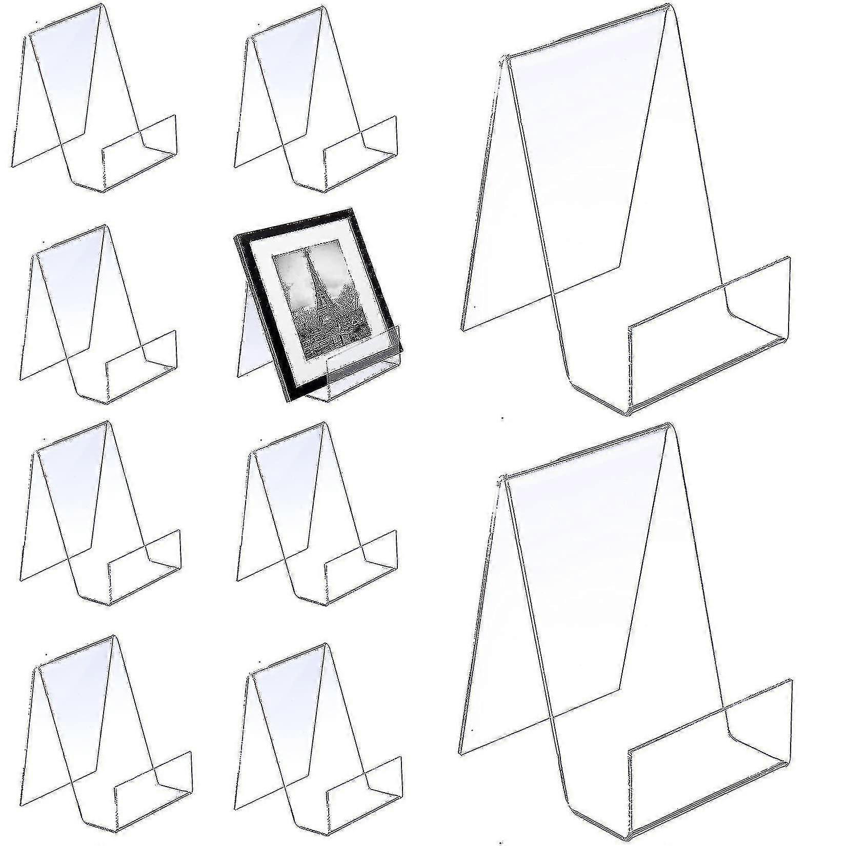 10 Pack Clear Acrylic Book Supports for Merchandise Display as Bookends and Stands
