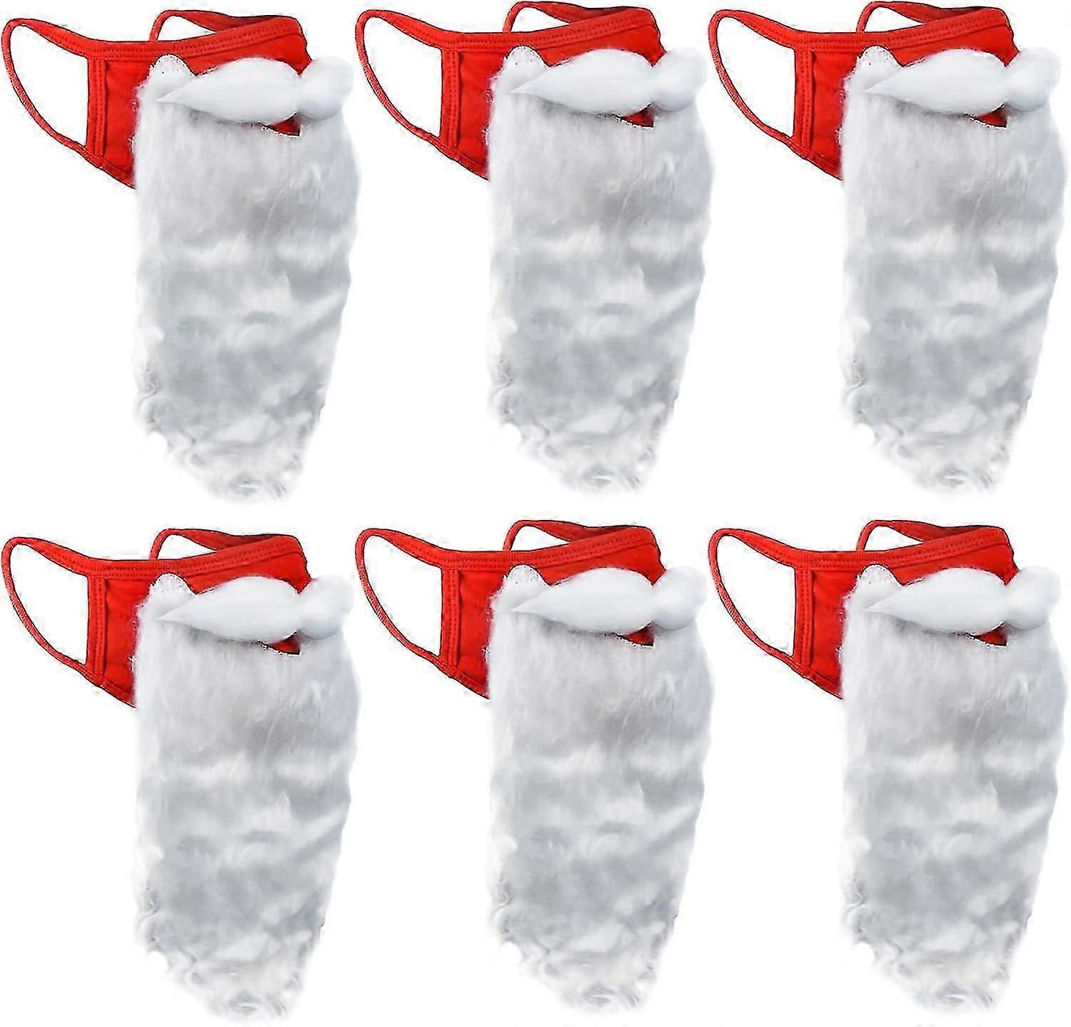 Encased Holiday Santa Beard Face Mask Costume For Adults For (christmas 2024) One Size Fits All Red