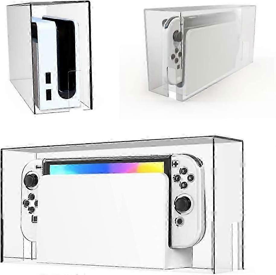 Anti-Dust Cover for Nintendo Switch & Switch OLED, Swtich Accessories Protection for NS Switch/Switch OLED, Waterproof Anti-Scratch Cover-Transparent