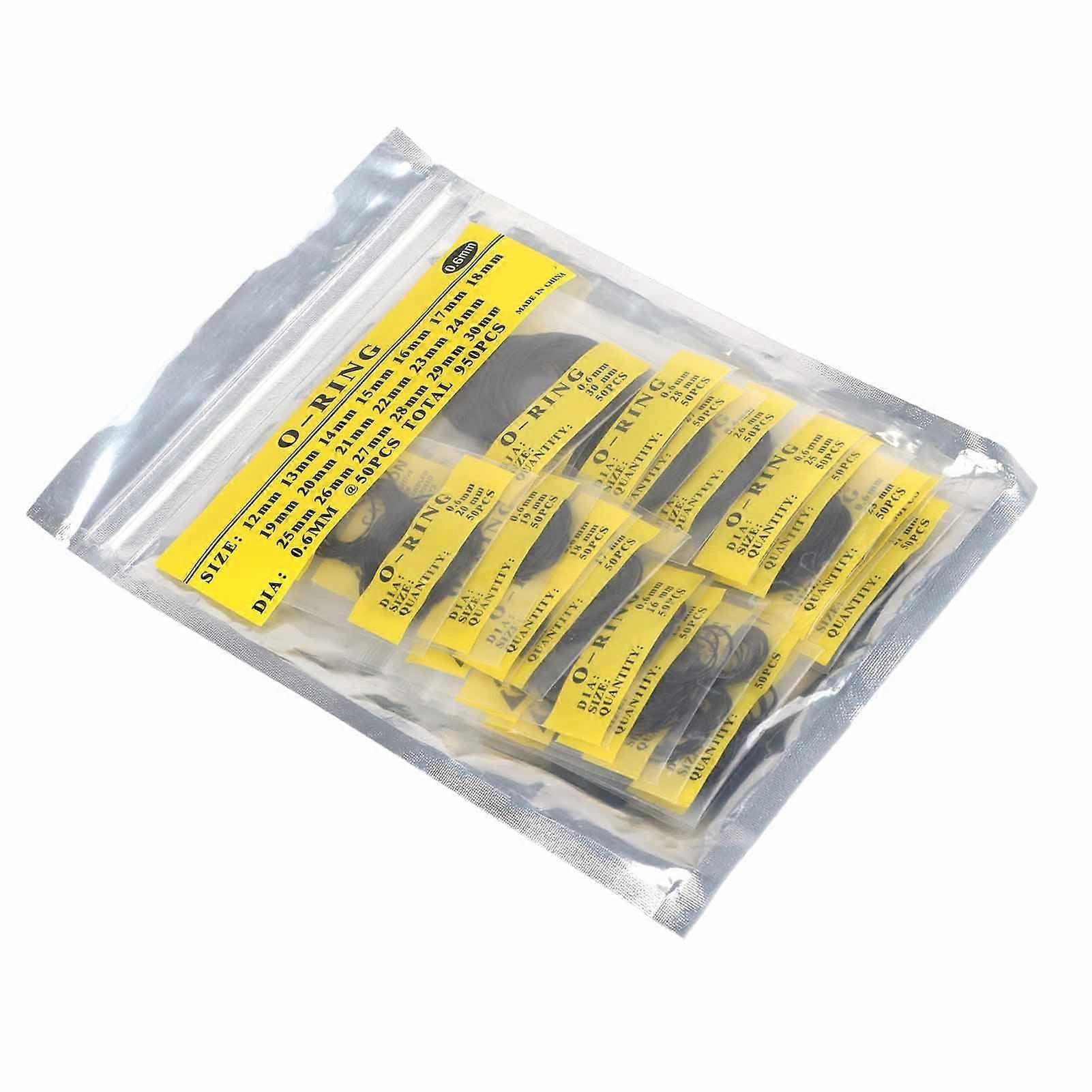 O Ring Assortment Kit, O Ring color Black material Rubber O Ring kit Thickness 0.5 mm/0.6 mm/0.7 mm
