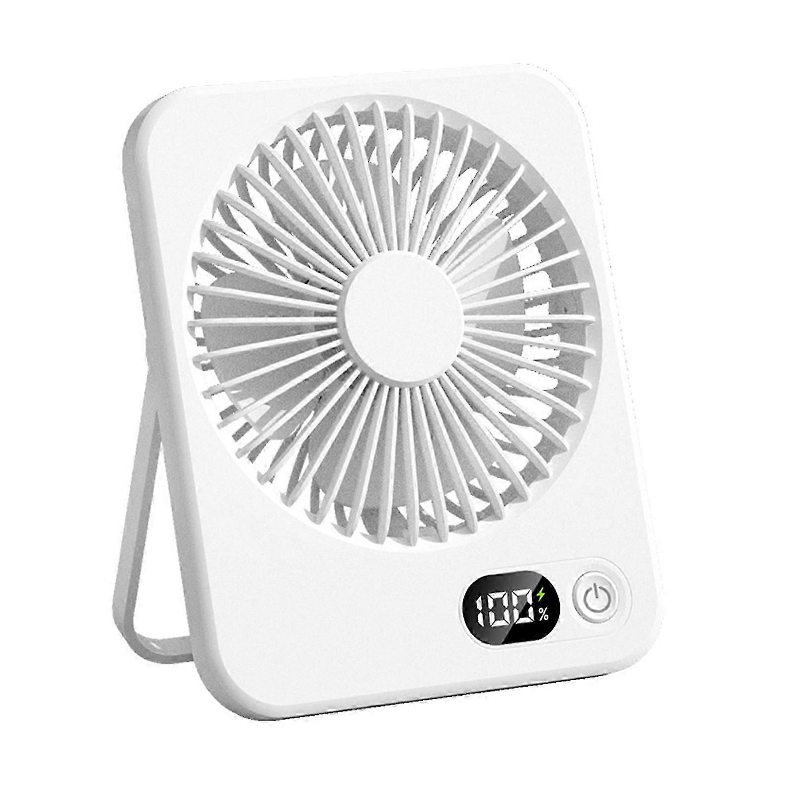 Desk Fan Rechargeable 1200mAh Battery Operated Standing Fan with Digital Display Ultra-Quiet Foldable 5 Speeds Adjustable Lightweight Handheld Fan