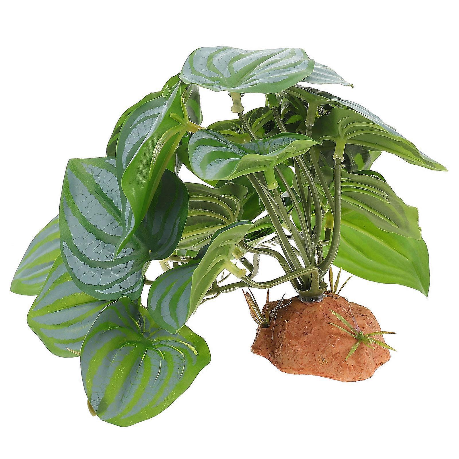 Artificial Reptile Plant Decor for Terrariums – Safe, Durable Fake Landscape Plants for Lizard and Tortoise Enclosures with Dynamic Hiding Features