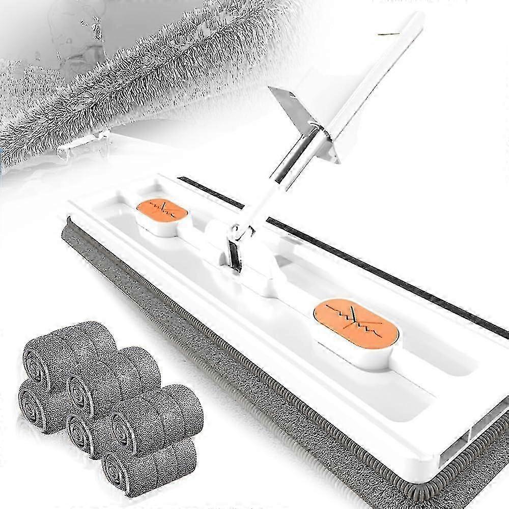 Large Flat Mop Set, 360 Swivel Mop With Wring Function, Floor Mop Set Featuring Reusable Microfiber Mop Pads Suitable for Various Brands