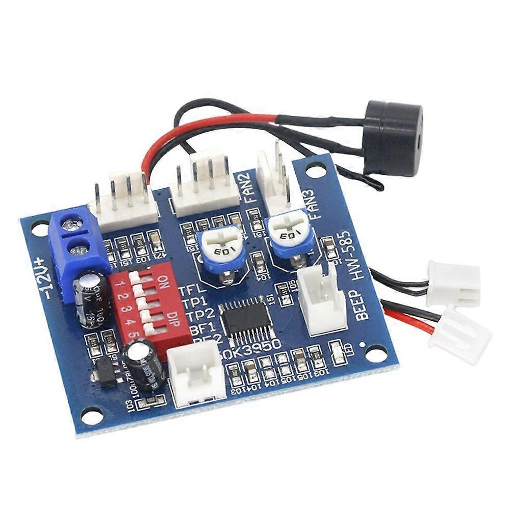 12 V PWM CPU -tuulettimen ohjain korkean lämpötilan hälyttimellä ja lämpötila-anturilla - uusi