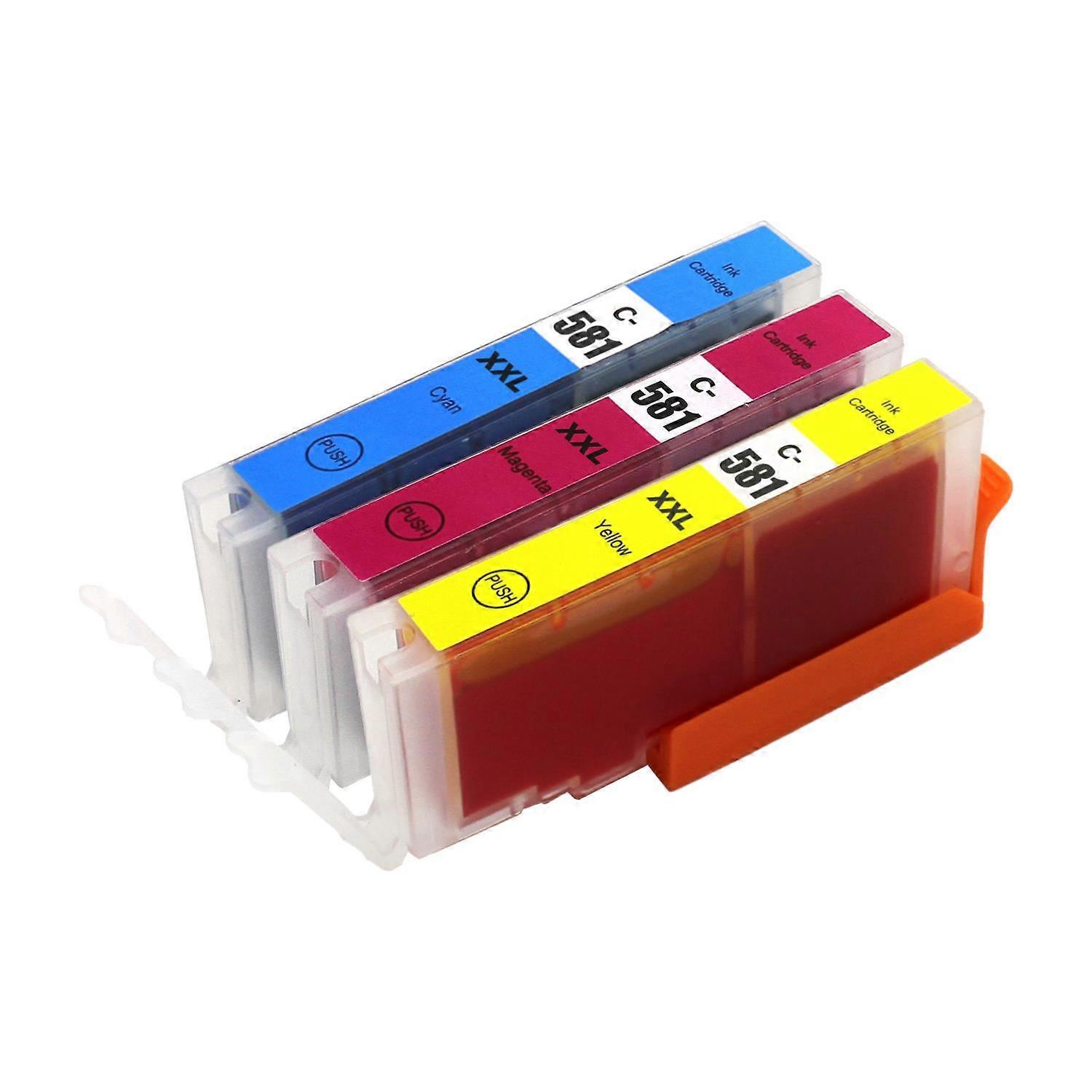 Go Inks Compatible CLI-581 C/M/Y Ink Cartridge Set, 3 Pack, Cyan/Magenta/Yellow for Canon Pixma Printers