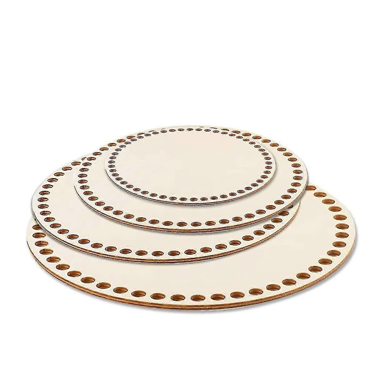 かぎ針編みのバスケット用の4個の丸い木製ベース、直径10/15/20 / 25cmのクラフトバスケットの底