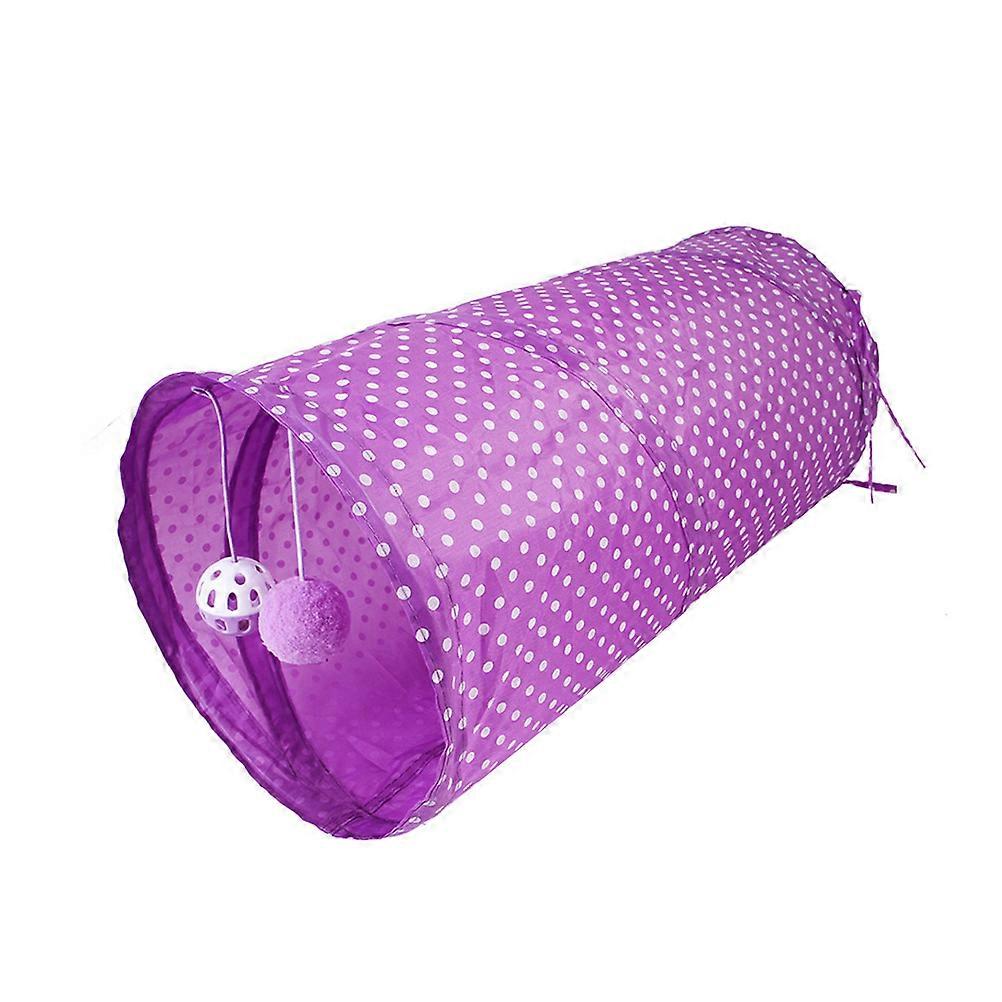 Kitten Tunnel Cat Tunnel Tubes Foldable Exercise for Cats Purple 53x25cm Durable 1Set