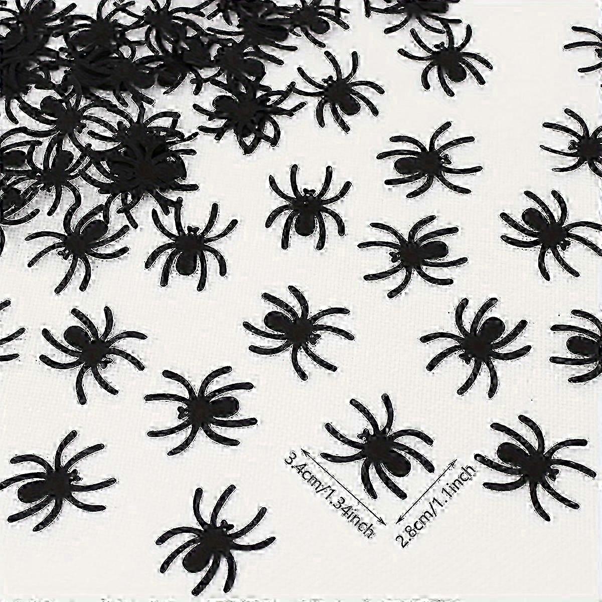 新しいモデル100pcsハロウィーンのクモの紙吹雪 - 不気味なテーマのパーティーのための黒い卓上の装飾、DIYの工芸品、イベント、お化けホーのための紙のクモの切り抜き
