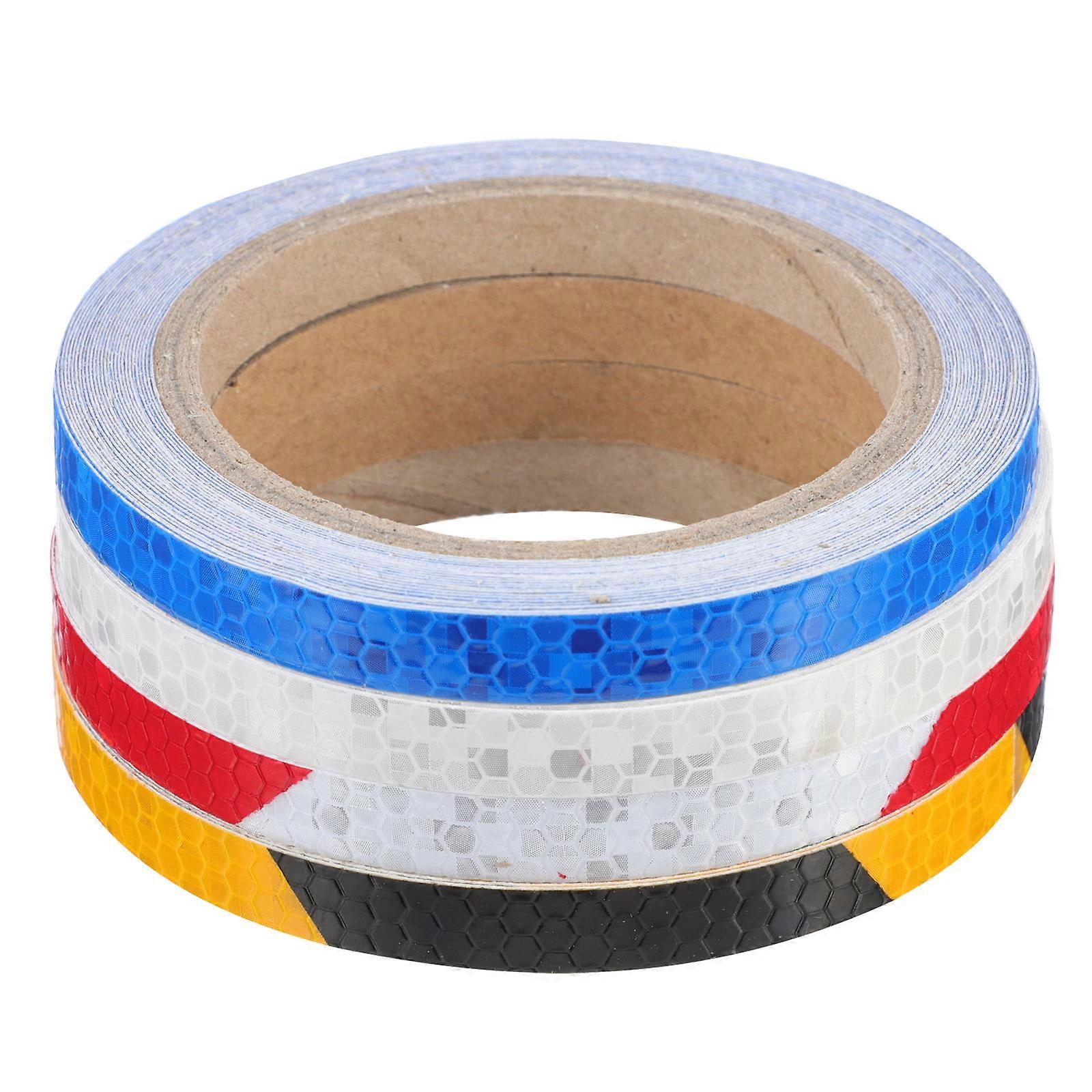 Self-Adhesive Reflective Decals Bike Protective Sticker Orange Black 4 Rolls