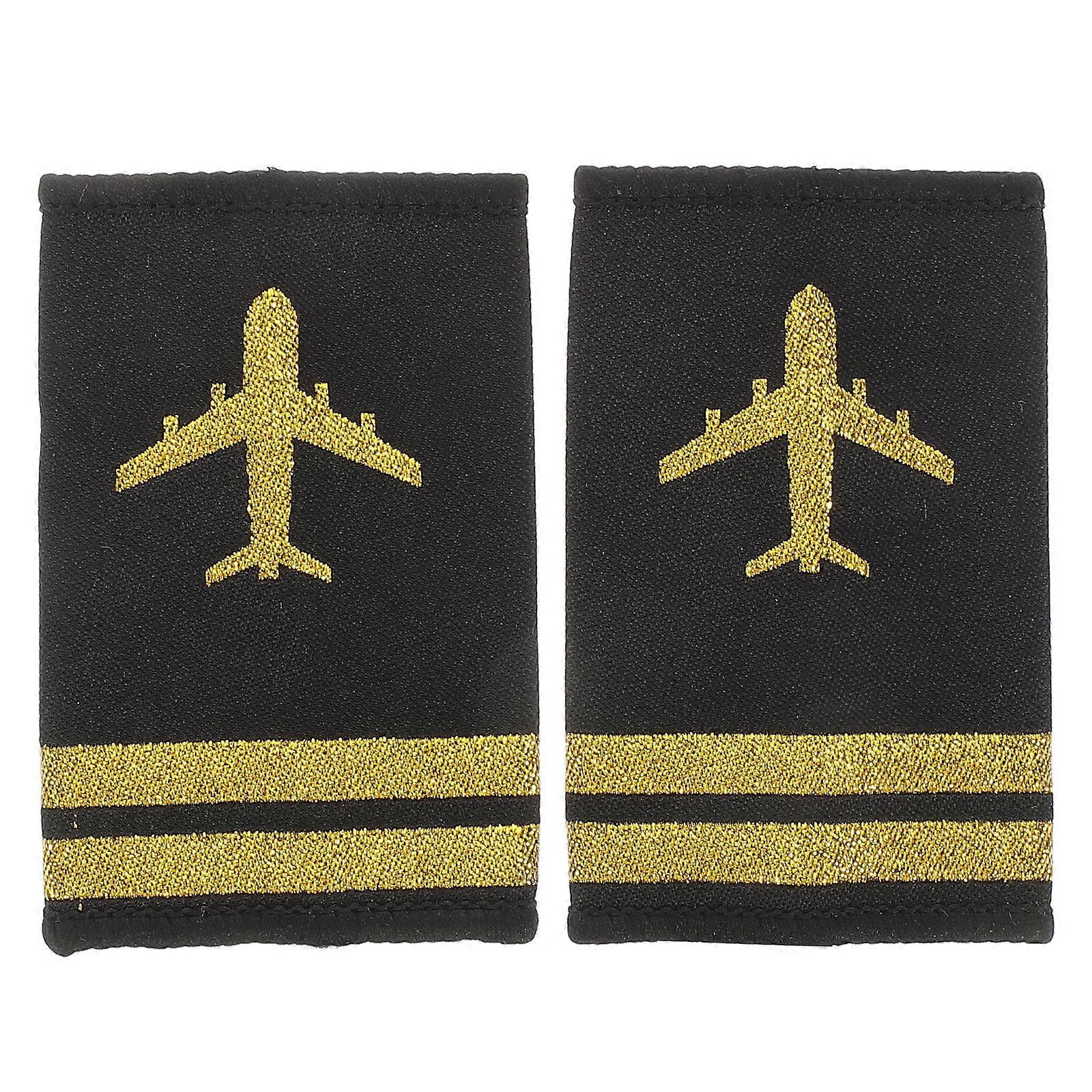 Shoulder Boards Epaulets Aviation Uniforms Classic Design Black 1Pair