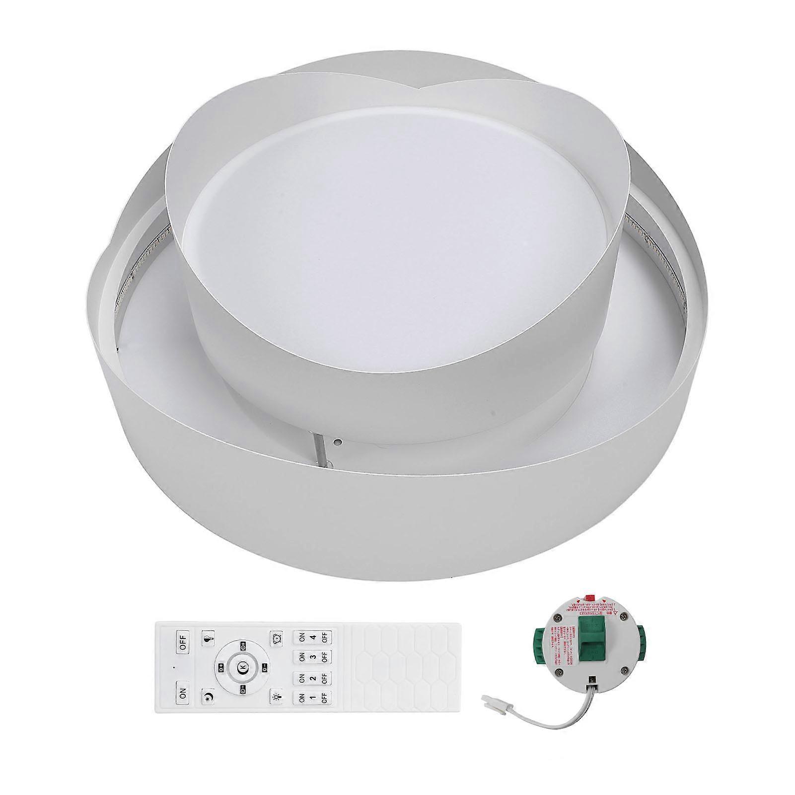 Plafonnier LED encastré 3 000 K à 6 500 K, intensité variable, moderne, 2 anneaux, rond, avec télécommande, pour chambre à coucher et cuisine