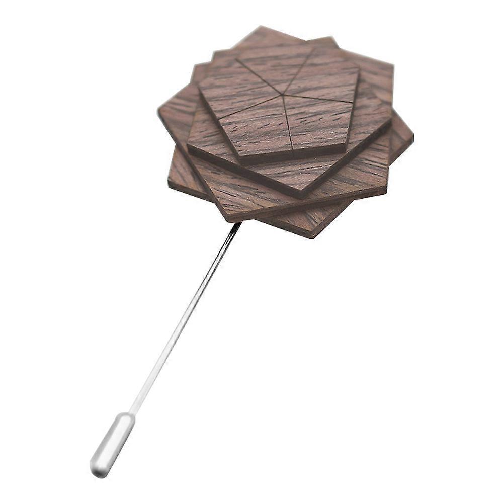 Fashion Pin Creative Lapel Pin for Men Suits Rectangular Design Not Easy to Fall Off Brown Color 1Pack