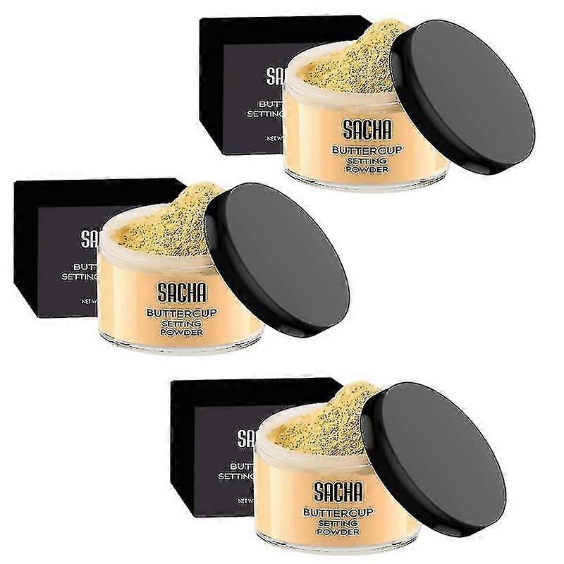 3pcs Sacha Buttercup Setting Powder - Finely Milled And Flash-friendly