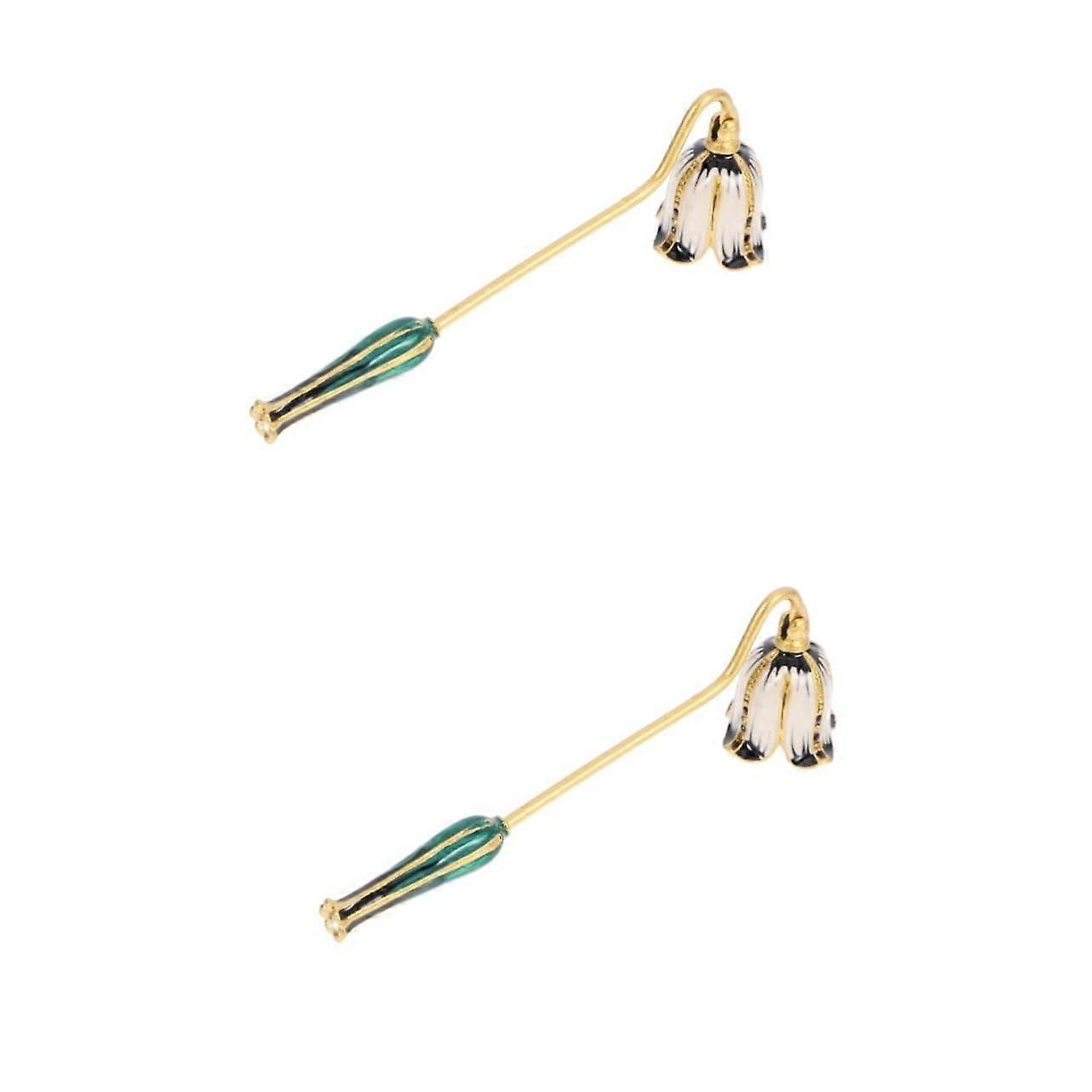 Retro Candle Snuffer Pack of 2, Unique Portable Glass Cherry Candle Wick Extinguisher Tool, Zinc Alloy Design for Home Use